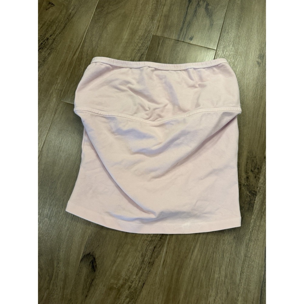 Los Angeles Apparel Tube Top Size Large Pink Made In USA Cotton Spandex